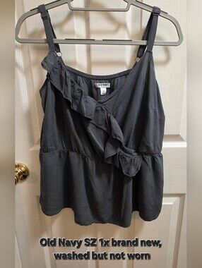 Old Navy Women's Charcoal Ruffle Cami Tank - 1X
